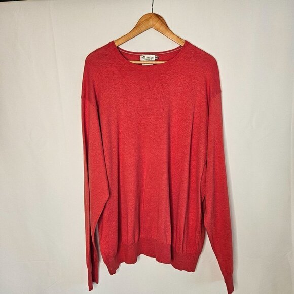 Peter Millar Men's XXL Crew neck Crown Soft Sweater Red Lightweight Cotton Silk - Picture 1 of 9